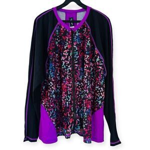 Swimsuits for All Chlorine Resistant Zip Front Long Sleeve Swim Shirt Size 30